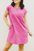 Textured Cap Sleeve T Shirt Dress